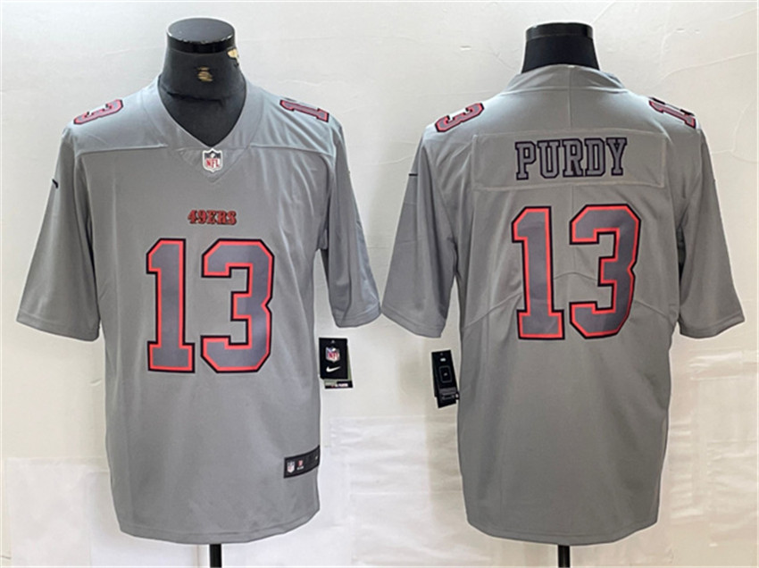 Men's Grey San Francisco 49ers #13 Brock Purdy Atmosphere Fashion Stitched Jersey